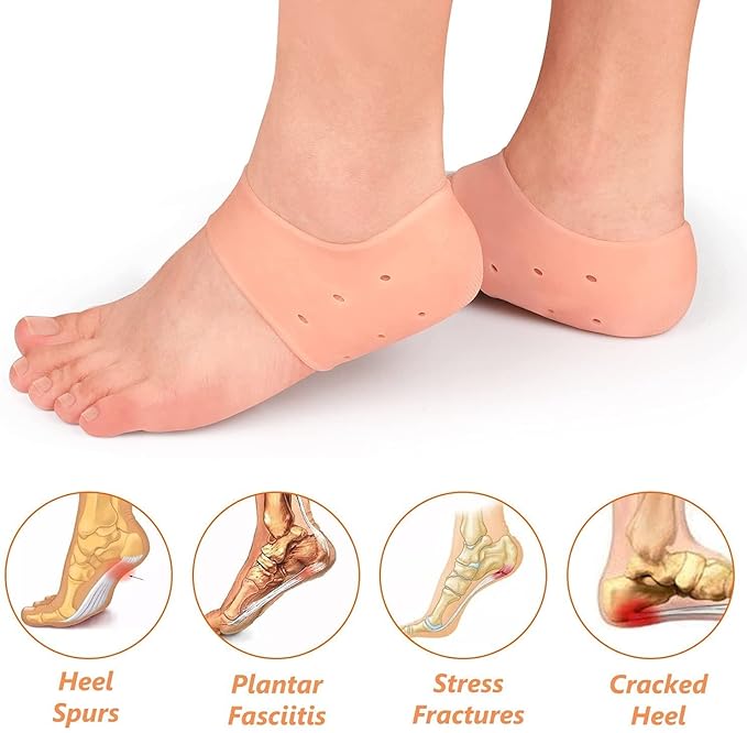 Cracked Heel Repair Kit – Pumice Stone & Silicone Heel Pads Combo (Multicolor)